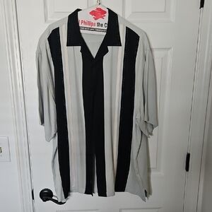 Men's Black and Gray Striped Shirt